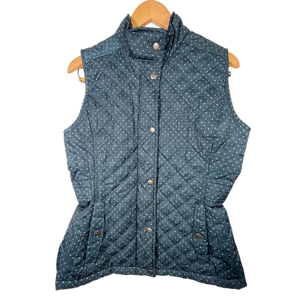 Merona Blue Quilted Vest Insulated Stand-Up Collar. Size M EUC